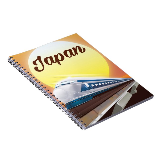 Japan Bullet Train travel poster Notebook (Right Side)