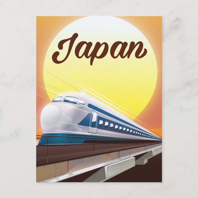 Japan Bullet Train travel poster Postcard (Front)