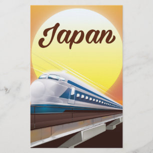 Japan Bullet Train travel poster Stationery