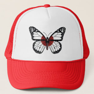 Japan butterfly monarch flag trucker hat