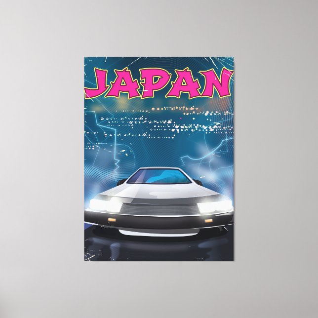 Japan car travel poster canvas print (Front)