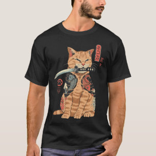 Japan cat -samurai art T-Shirt