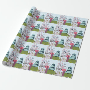 Japan Cherry Blossom Geisha Kimono  Wrapping Paper