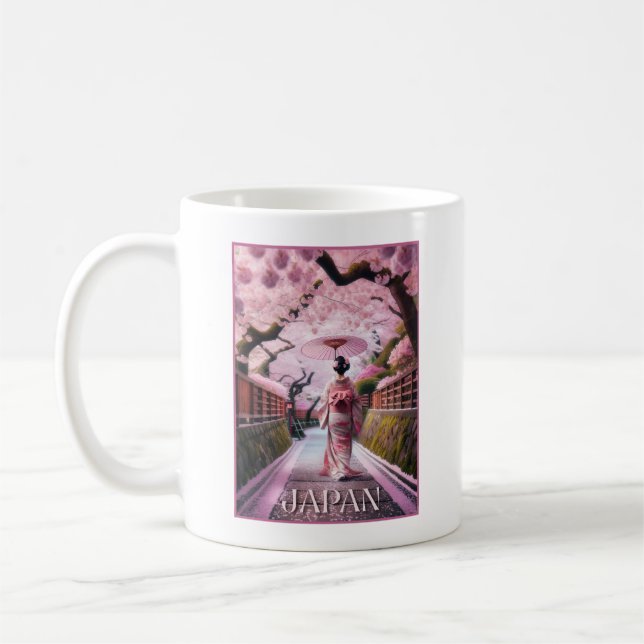 Japan cherry blossoms coffee mug (Left)