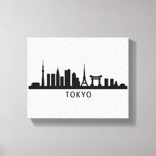 Japan Cityscape Travel   Tokyo Skyline Silhouette Canvas Print