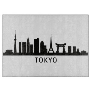 Japan Cityscape Travel Tokyo Skyline Silhouette Cutting Board