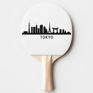 Japan Cityscape Travel   Tokyo Skyline Silhouette Ping Pong Paddle