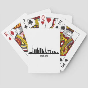 Japan Cityscape Travel Tokyo Skyline Silhouette Playing Cards