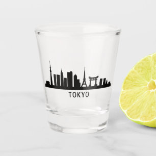 Japan Cityscape Travel Tokyo Skyline Silhouette Shot Glass