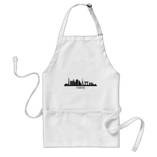 Japan Cityscape Travel Tokyo Skyline Silhouette Standard Apron