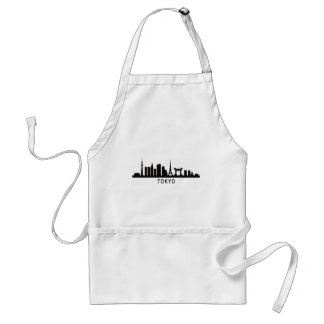 Japan Cityscape Travel | Tokyo Skyline Silhouette Standard Apron
