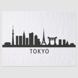 Japan Cityscape Travel Tokyo Skyline Silhouette Tissue Paper