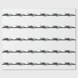 Japan Cityscape Travel Tokyo Skyline Silhouette Wrapping Paper