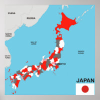 japan country political map flag