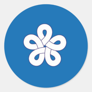 japan country region flag prefecture fukuoka classic round sticker