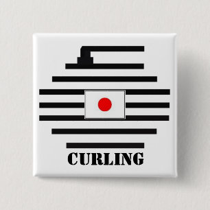 Japan Curling 15 Cm Square Badge