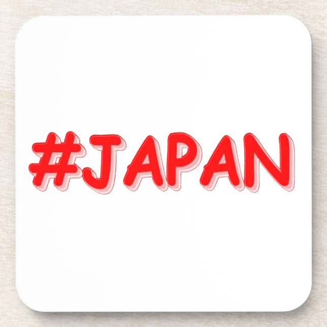 "#JAPAN" Cute Design. Buy Now Coaster (Front)