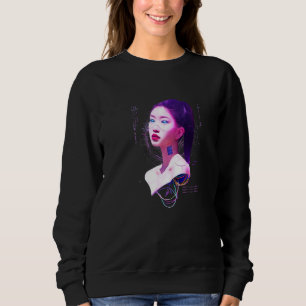 Japan Cyberpunk Vaporwave Ai Sci Fi Tokyo Aestheti Sweatshirt