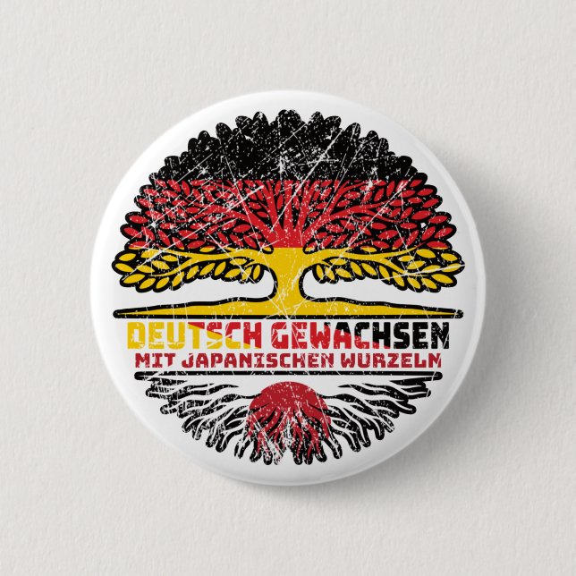 Japan Deutsch Baum Wurzel 6 Cm Round Badge (Front)