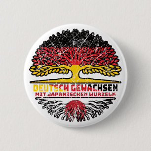 Japan Deutsch Deutschland Baum Wurzel 6 Cm Round Badge