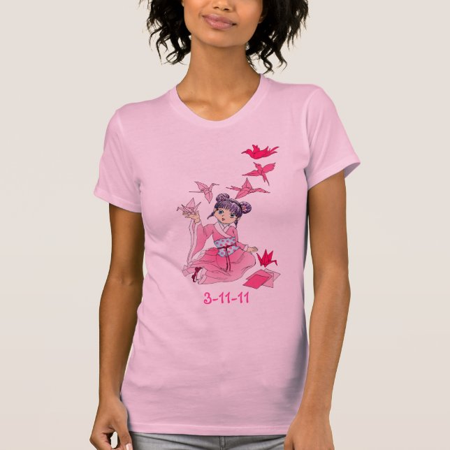 Japan Earthquake Relief - Paper Cranes T-Shirt (Front)