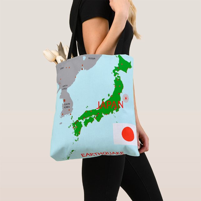 Japan Earthquake Seismic Map Tote Bag (Creator Uploaded)