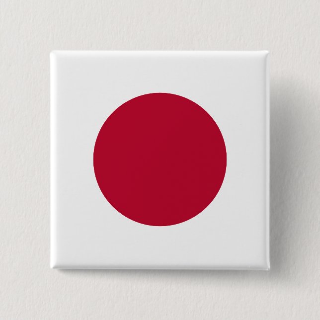 Japan flag 15 cm square badge (Front)