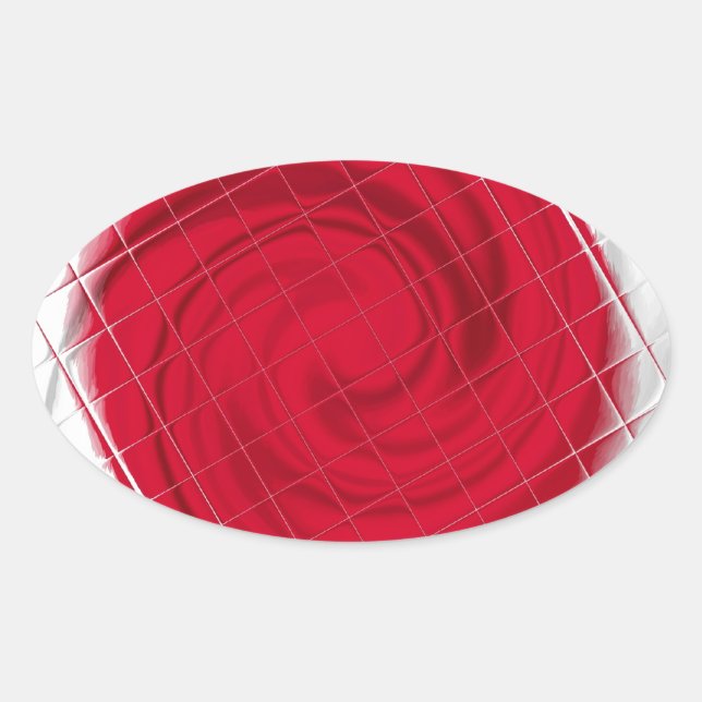 Japan Flag Artwork Oval Sticker (Front)