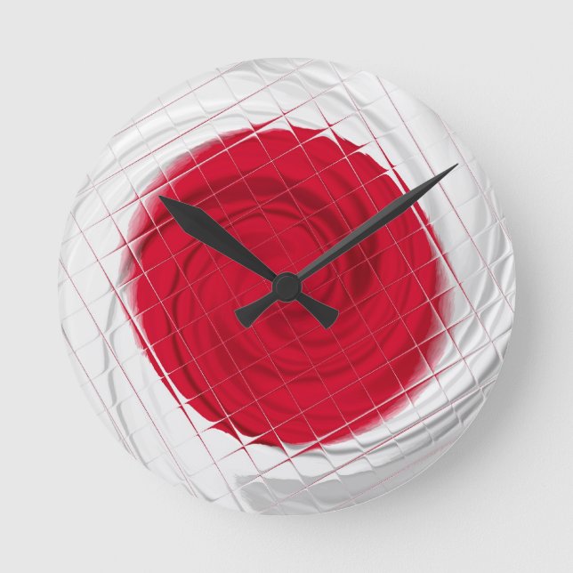 Japan Flag Artwork Round Clock (Front)