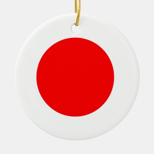 Japan Flag Ceramic Tree Decoration (Front)