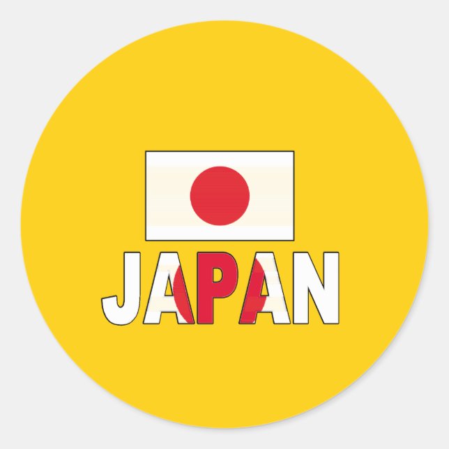 Japan flag classic round sticker (Front)