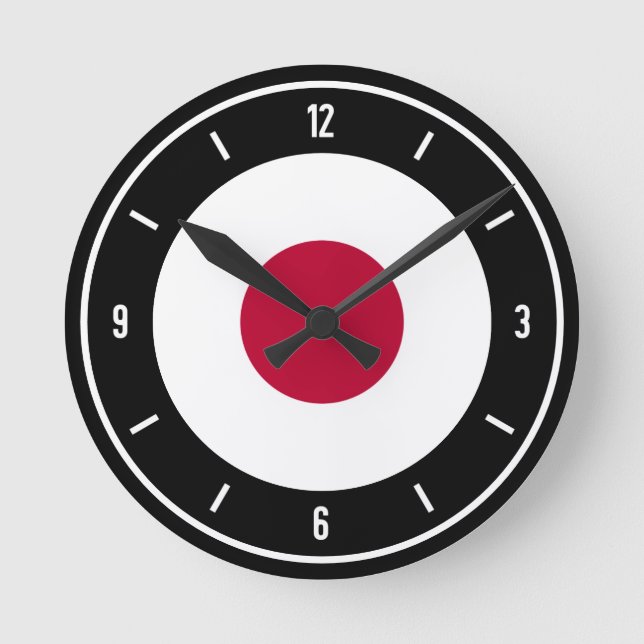 Japan Flag Elegant Round Clock (Front)