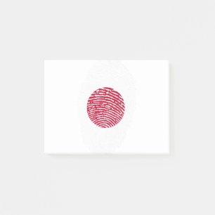 Japan Flag Fingerprint Country Pride Identity Post-it Notes