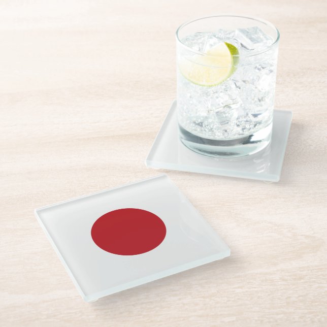 Japan flag glass coaster (Angled)