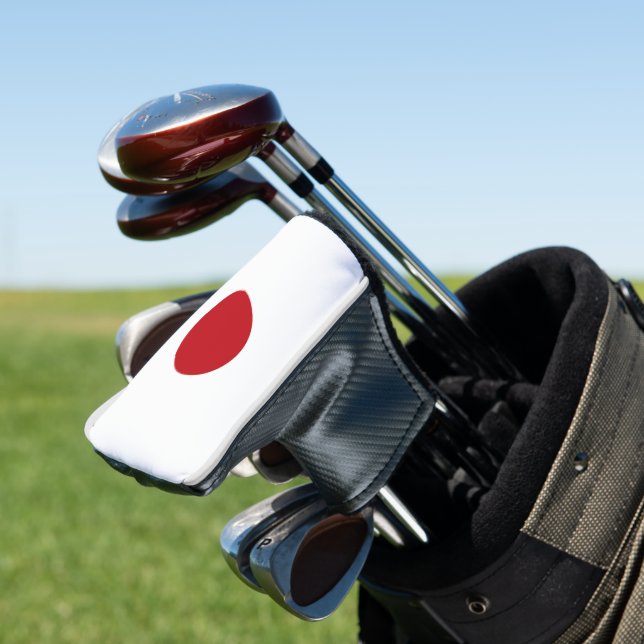 Japan flag golf head cover (In Situ)