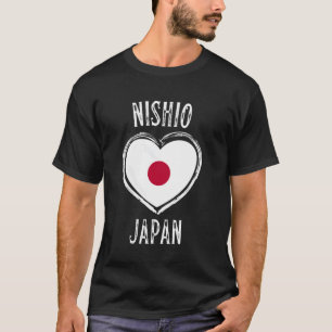 Japan Flag Heart Nishio City T-Shirt