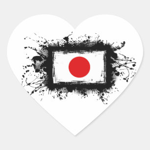 Japan Flag Heart Sticker