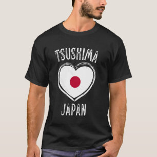 Japan Flag Heart Tsushima City T-Shirt