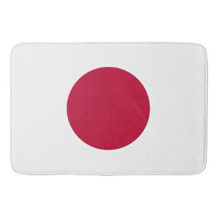 Japan Flag: Hinomaru, Nisshōki, Red Rising Sun Bath Mat