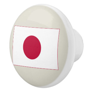 Japan Flag: Hinomaru, Nisshōki, Red Rising Sun Ceramic Knob