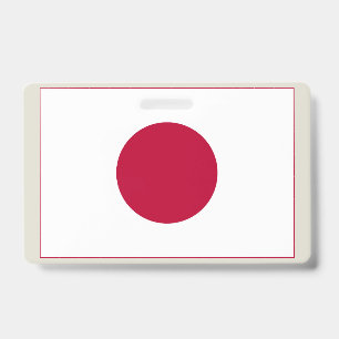 Japan Flag: Hinomaru, Nisshōki, Red Rising Sun ID Badge