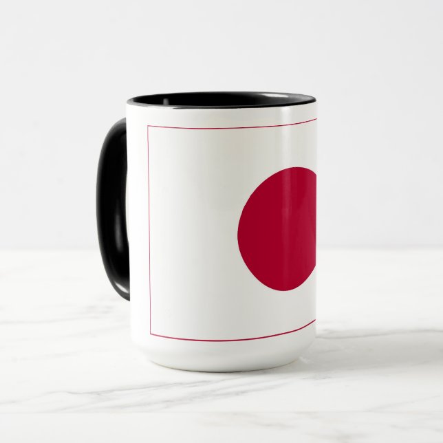 Japan Flag: Hinomaru, Nisshōki, Red Rising Sun Mug (Front Left)