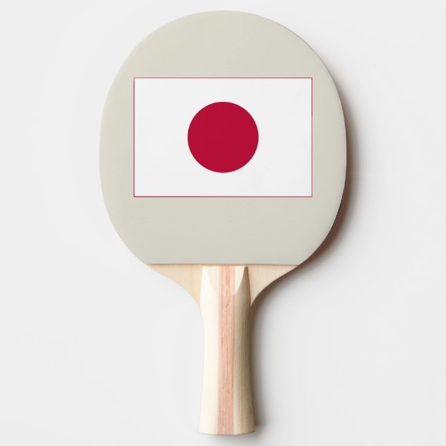 Japan Flag: Hinomaru, Nisshōki, Red Rising Sun Ping Pong Paddle (Front)