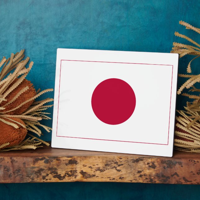 Japan Flag: Hinomaru, Nisshōki, Red Rising Sun Plaque (Side)