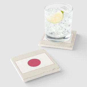 Japan Flag: Hinomaru, Nisshōki, Red Rising Sun Stone Coaster