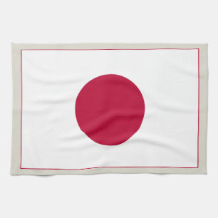 Japan Flag: Hinomaru, Nisshōki, Red Rising Sun Tea Towel
