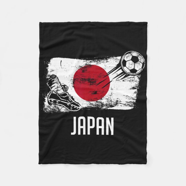 Japan Flag Jersey Japanese Soccer Team Japanese  Fleece Blanket (Front)