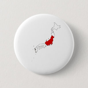 Japan Flag Map full size 6 Cm Round Badge