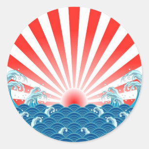 Japan Flag - NIPPON Classic Round Sticker