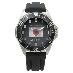 Japan Flag on Black – Bold Minimalist Watch